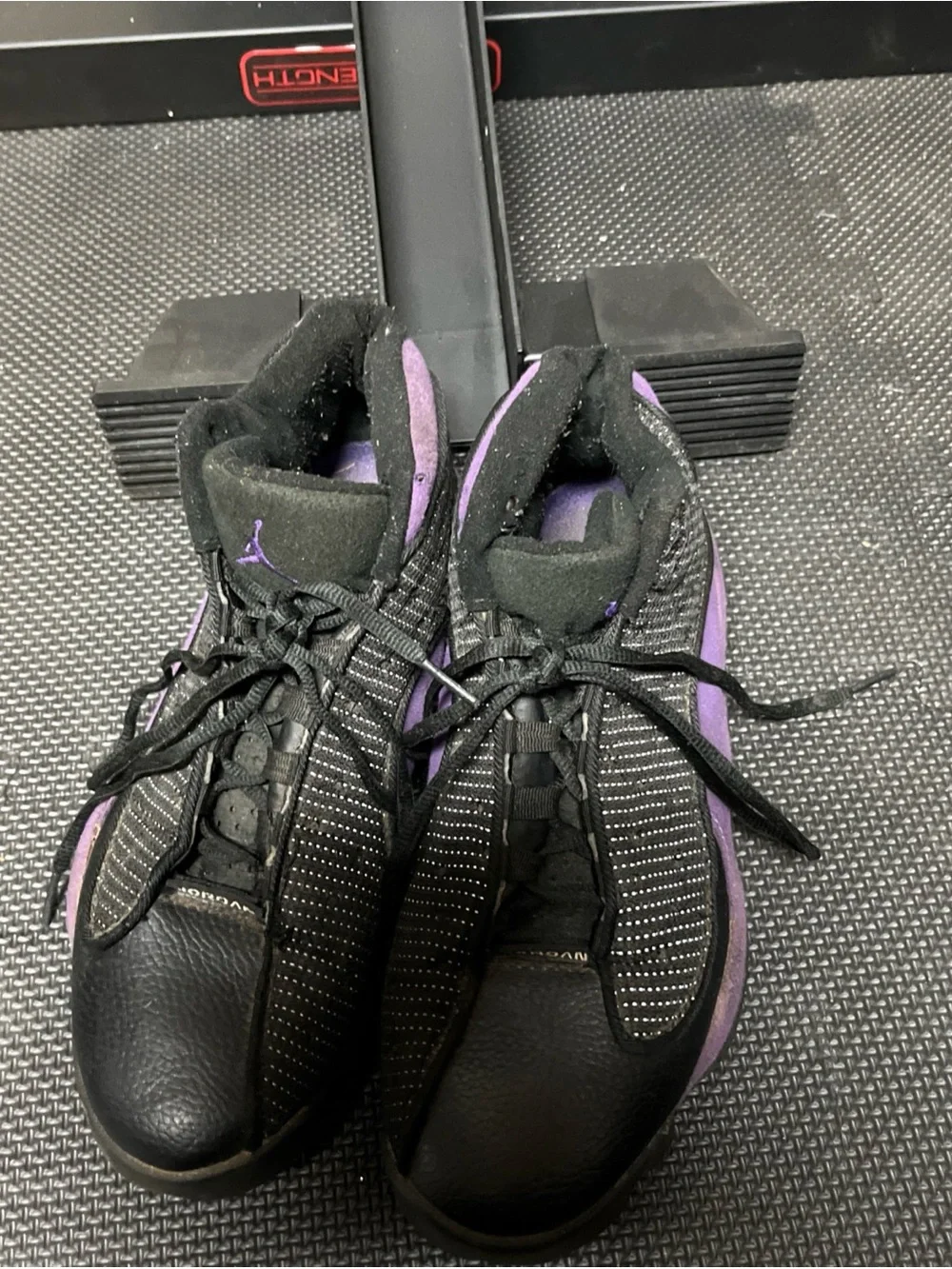Jordan Kids Black and Purple High-Top Sneakers